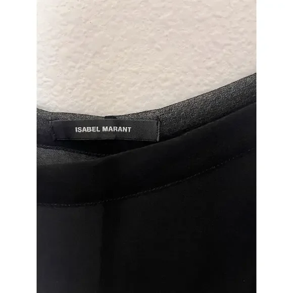 Isabel Marant 100% Silk Tank Cami Top Tunic Black Sheer Size 38 - Picture 5 of 8